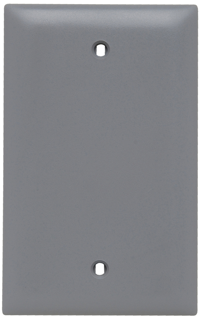 Pass & Seymour TP13GRY 1Gang Wall Plate, Blank, Box Mount, Thermoplastic, Gray