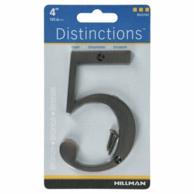 HILLMAN Hillman Fasteners 843245 Flush Mount House Number 5 Bronze