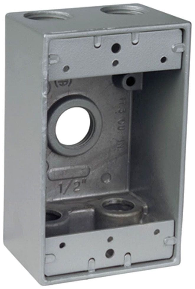 MULBERRY METAL PRODUCTS Mulberry Metal Products 30218 1-Gang Weatherproof Box 5-3/4 in Hubs (5-Outlet) (R-Dot IH5-2-LM)
