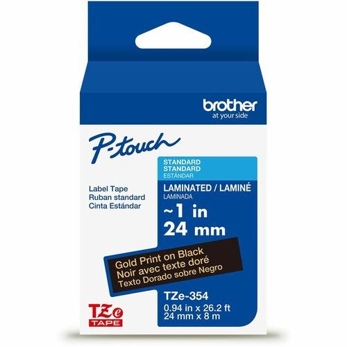 BROTHER Brother BRTTZE354G Laminated Label Tape 1 Inch Gold Black