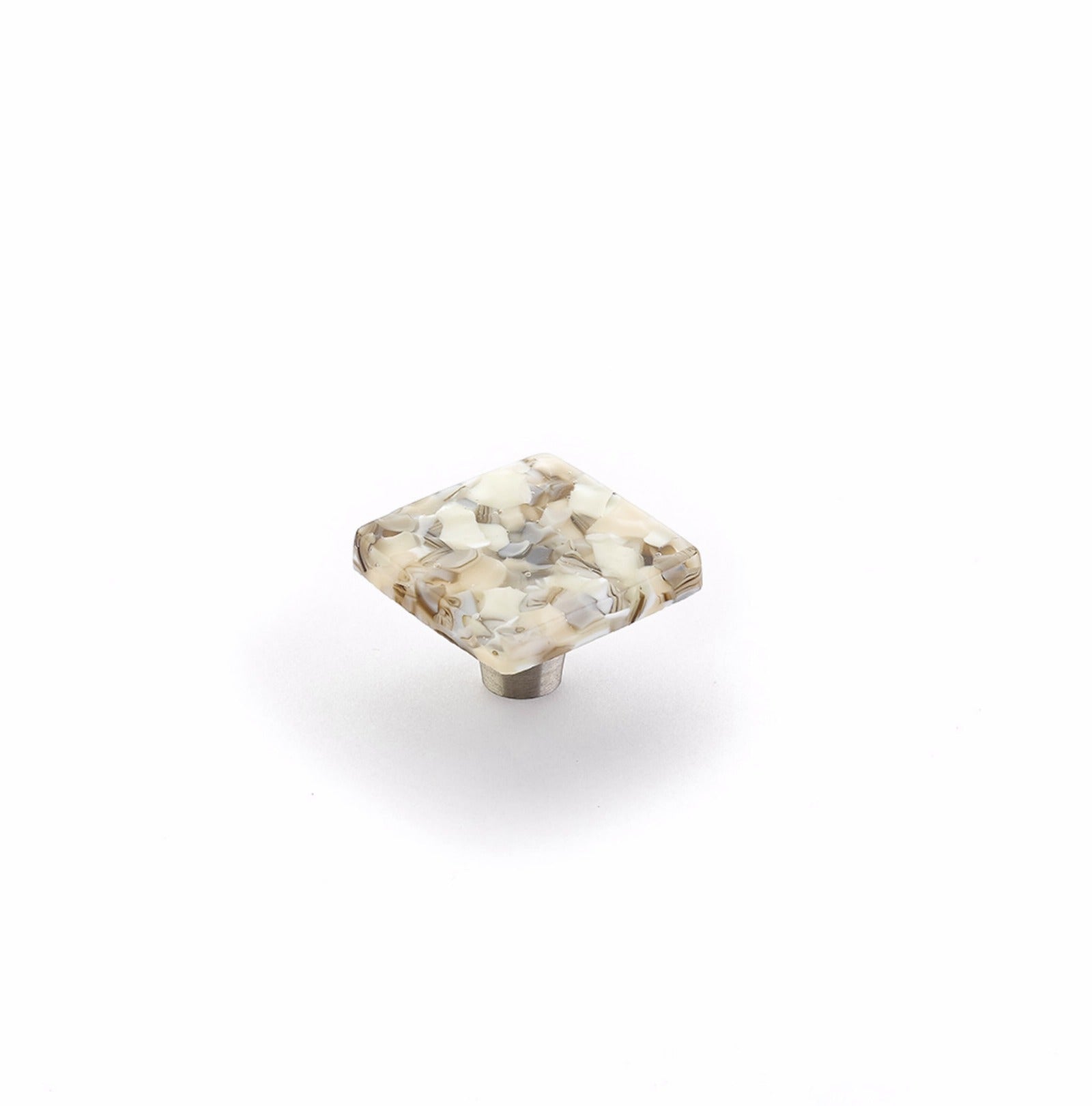 SCHAUB Schaub 34-SBP Square Glass Cabinet Knob Sable Pebbles