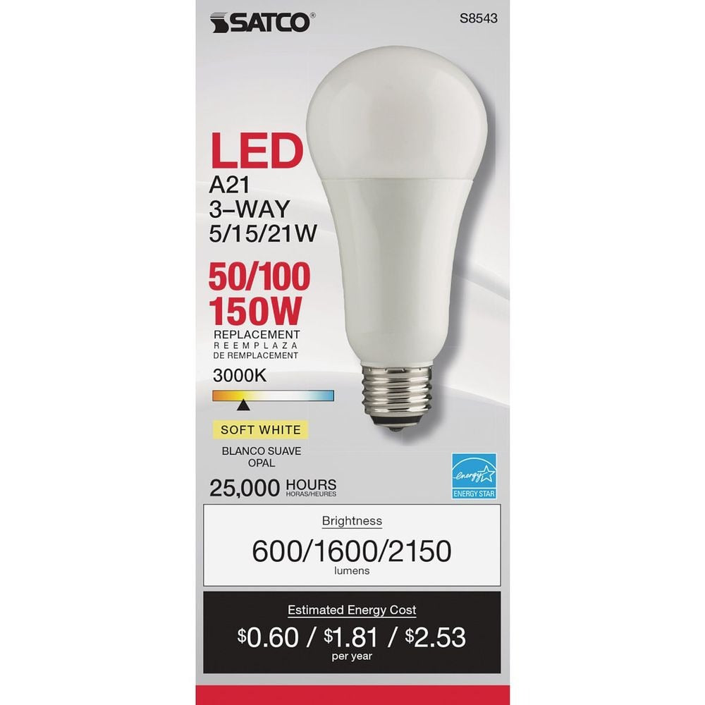 SATCO-NUVO Satco-Nuvo S8543 A21 LED 3-Way 5W/15W/21W (Medium E26)