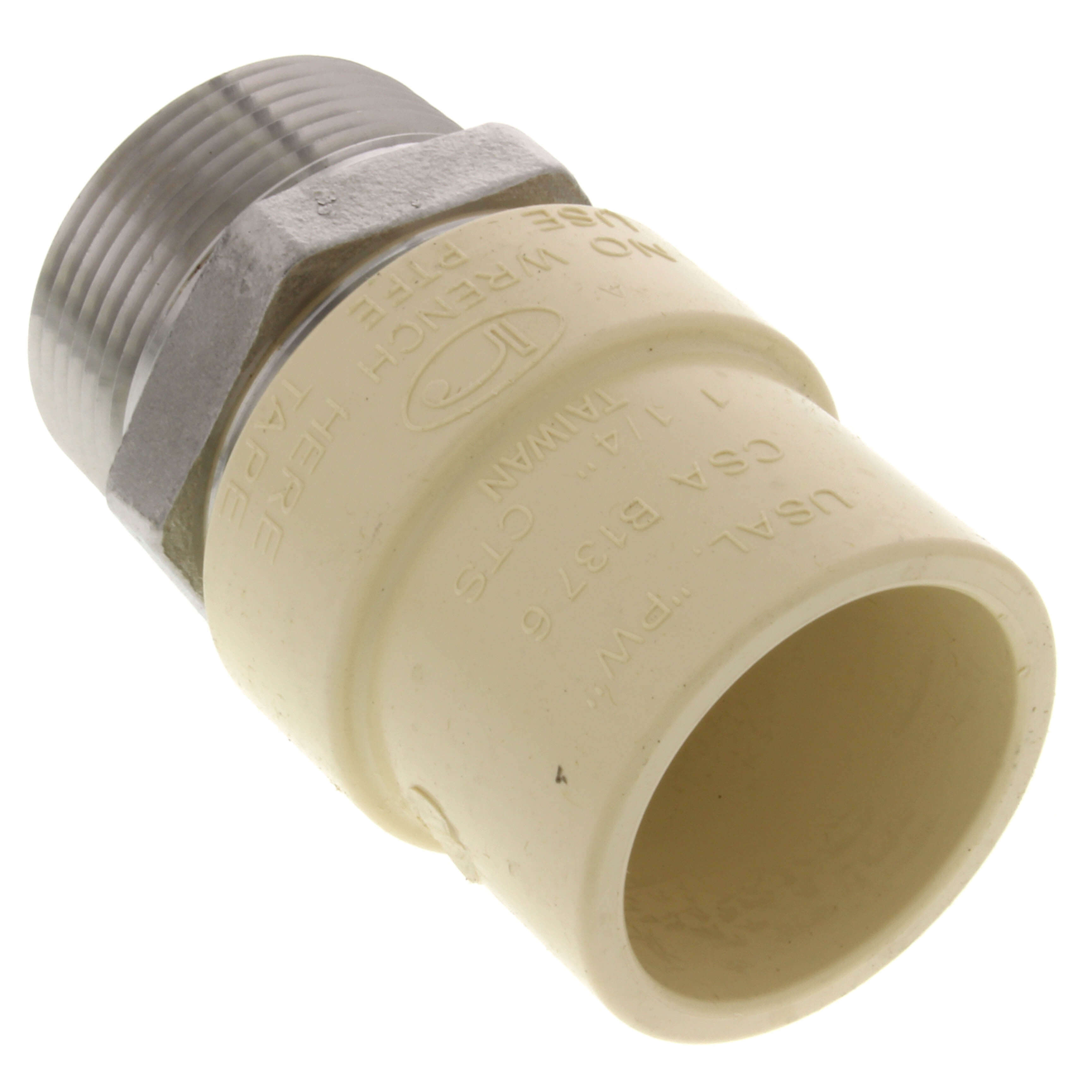EVERFLOW Everflow SSCPM114-NL Male X CPVC Fitting Lead Free Stainless Steel