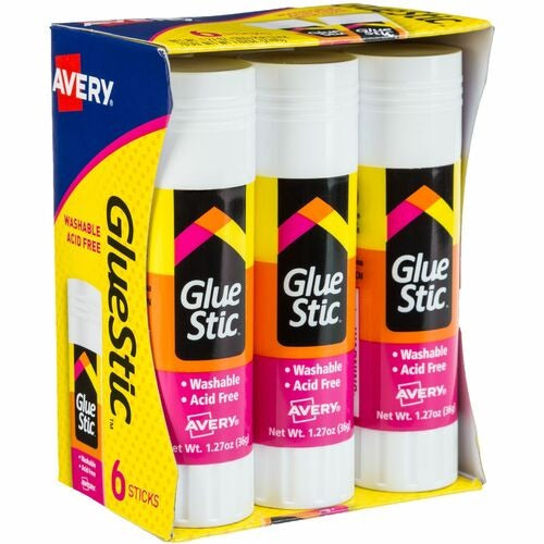 AVERY Avery AVE98073 Permanent Glue Stick 1.27 Oz 6-pack