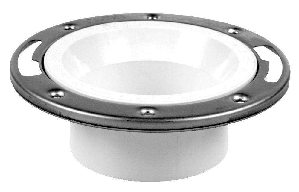 Oatey 43495 3 x 4 in. Stainless Steel PVC Closet Flange Ring Less Cap