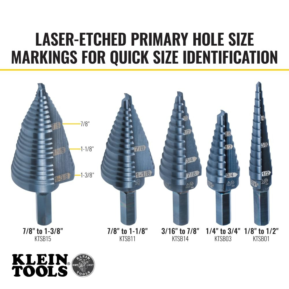 KLEIN TOOLS Klein Tools KTSB15 Step Drill Bit 7/8 to 1-3/8 Inch
