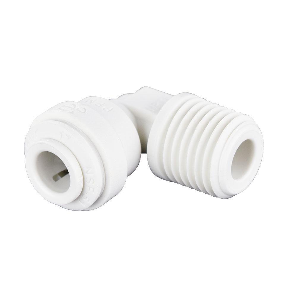 John Guest PP480822W 1/4 in. FNPT Fixed Straight Polypropylene and EPDM 90 Degree Bulk Elbow