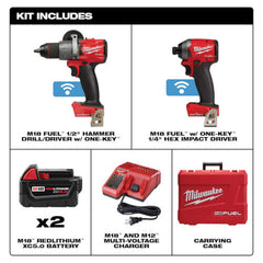 Milwaukee 2996-22 Hammer Drill/Impact Combo Kit 18V 5 Ah