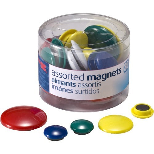 OFFICEMATE Officemate OIC92500 Assorted Color Magnets 30 Pack