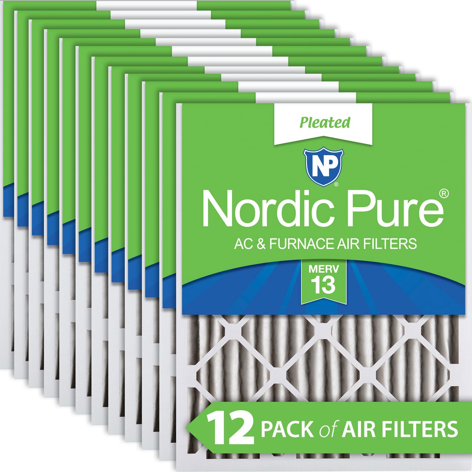NORDIC PURE Nordic Pure 20x24x2M13-12 Merv 13 Air Filter 12 Pack