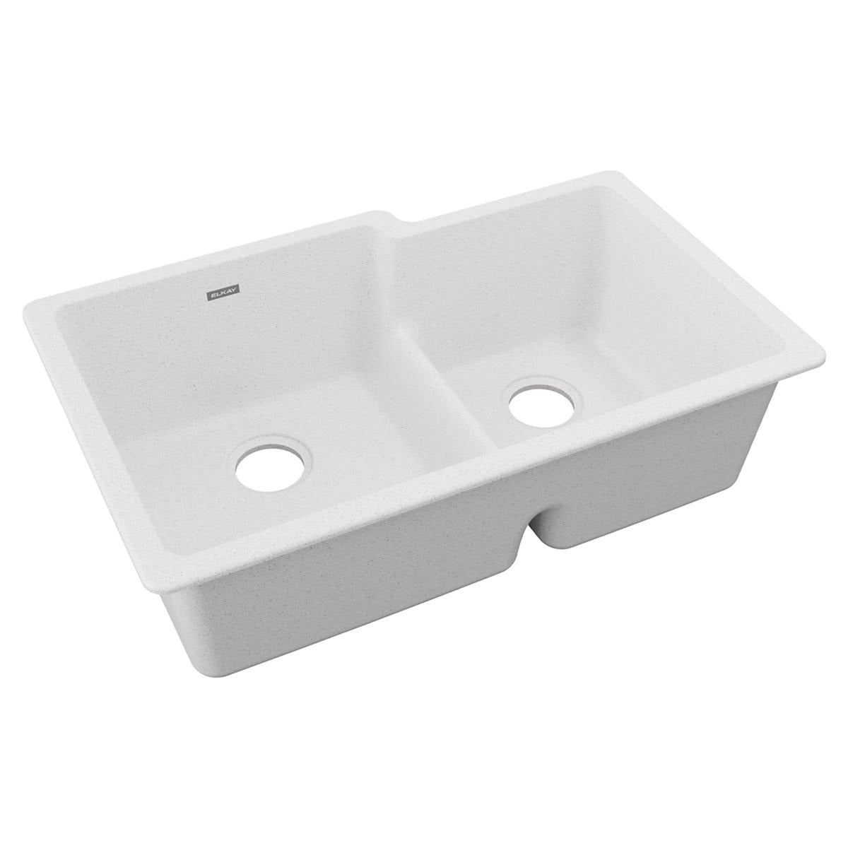 BSC PREFERRED Bsc Preferred ELGULBO3322WH0 Quartz Double Bowl Sink 33in