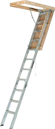 Louisville Ladder AA2210 Aluminum Attic Ladder Type IAA 375 lb Load Capacity