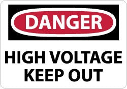 ACCUFORMNMC Accuformnmc D139RB Danger High Voltage Keep Out Sign