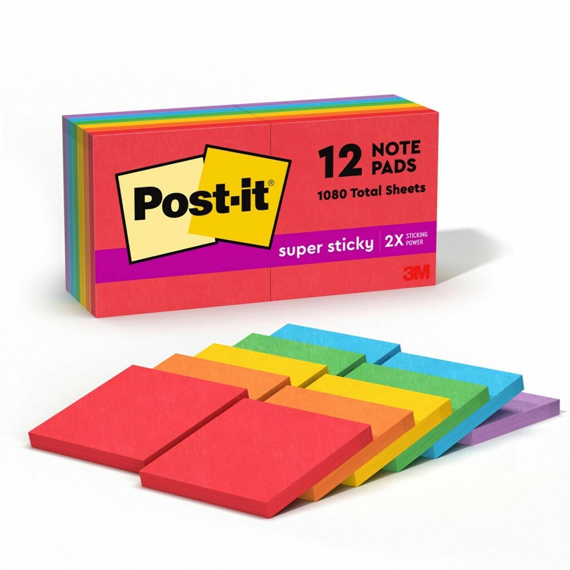 3M 3M MMM65412SSAN Super Sticky Notes (3 x 3 / 12 Pack) 65412SSAN