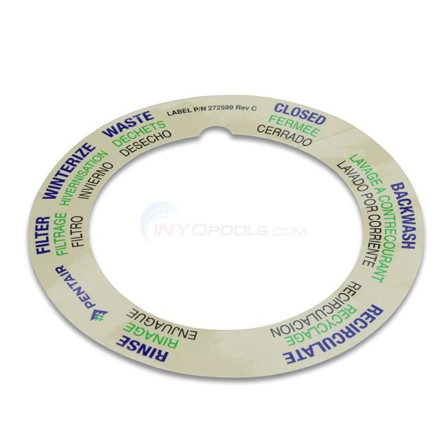 PENTAIR PENTAIR 272599Z Valve Label