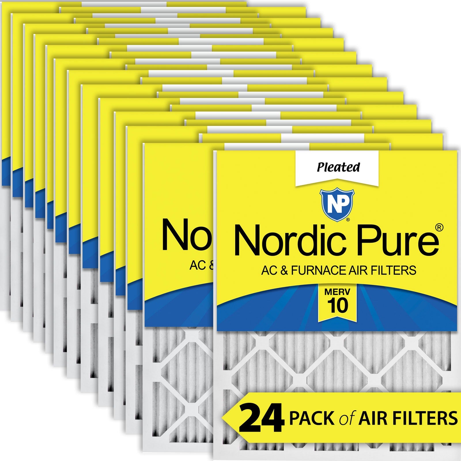 NORDIC PURE Nordic Pure 10x24x1M10-24 Pleated Air Filter Merv 10