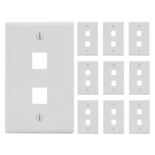 ICC Icc IC107F2TWH Faceplate Flat 1-gang 2-port