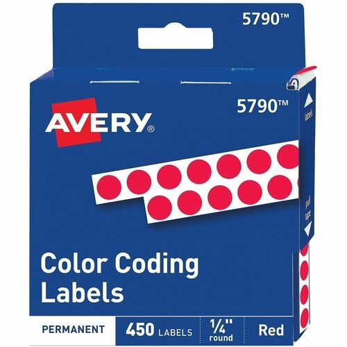 AVERY Avery AVE05790 Round Color-coding Labels Red 450 Pack