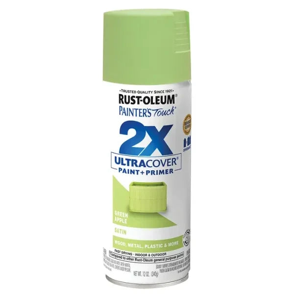RUST-OLEUM Rust-oleum 334070 Painters Touch 2X Satin Green Apple 12 Oz
