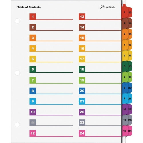 CARDINAL Cardinal CRD60960 Printable Index Dividers 24 Tab