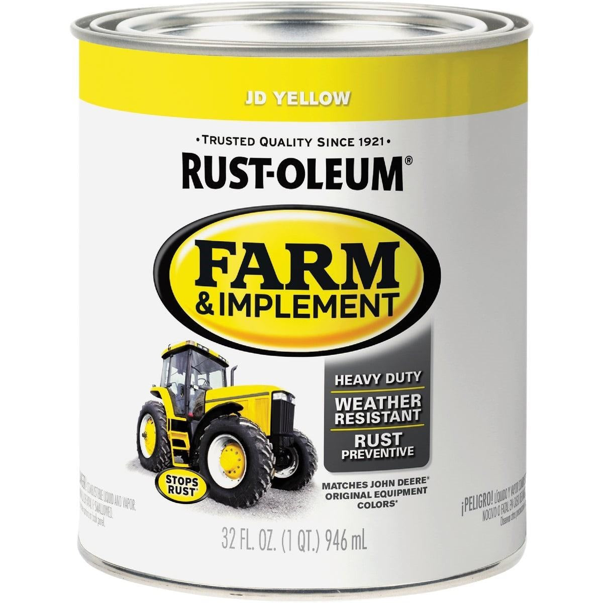 RUST-OLEUM RUST-OLEUM 280150 JD Yellow Gloss Farm and Implement Enamel 1 Quart