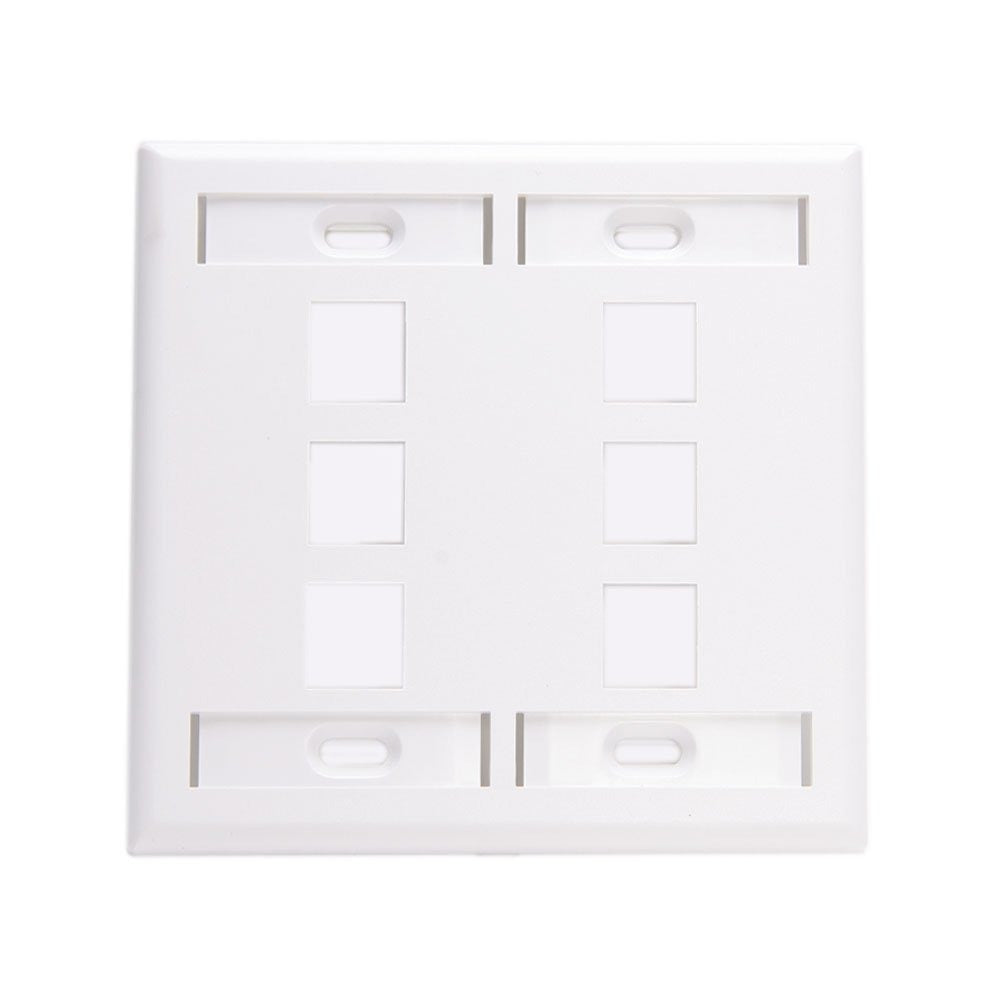 LEVITON Leviton 42080-6WP 6-port Dual Gang Quickport Wallplate