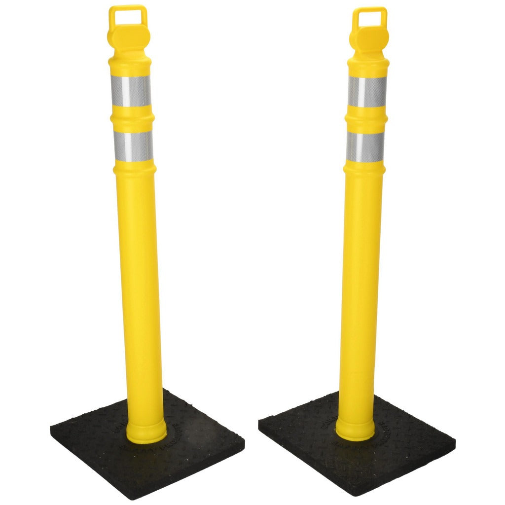 PRO-SAFE Pro-safe 03-747YRBC-2 Reflective Delineator Post 45in Yellow 2-pack