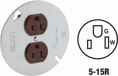 LEVITON Leviton Mfg Co 000-05042-000 Grounding Outlet 15A 125V Nema 5-15R