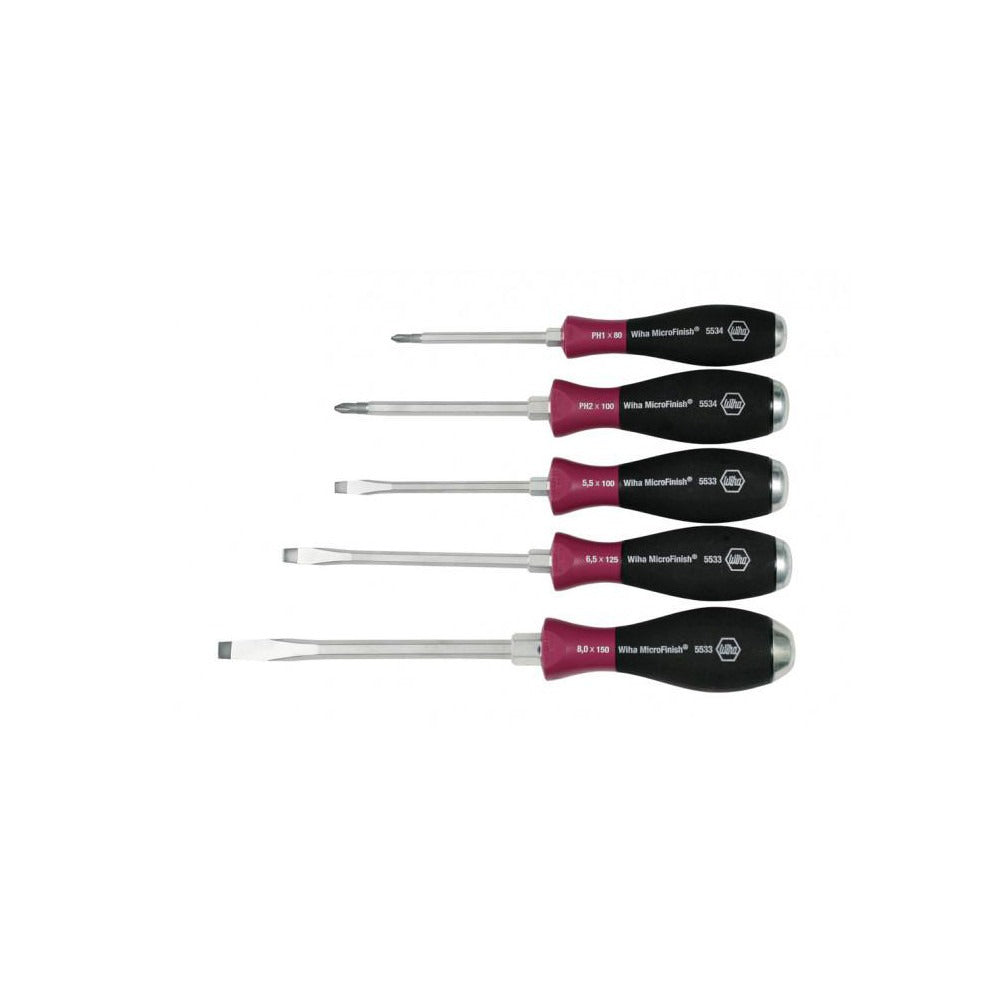 WIHA Wiha 53390 Screwdriver Set 5 Piece Phillips Slotted