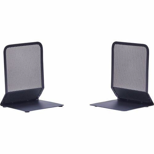 LORELL Lorell LLR84242 Steel Mesh Bookends Black Pair of 2