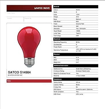 SATCO-NUVO Satco-Nuvo S14984 LED Lamp 8 W (Omni-Directional)