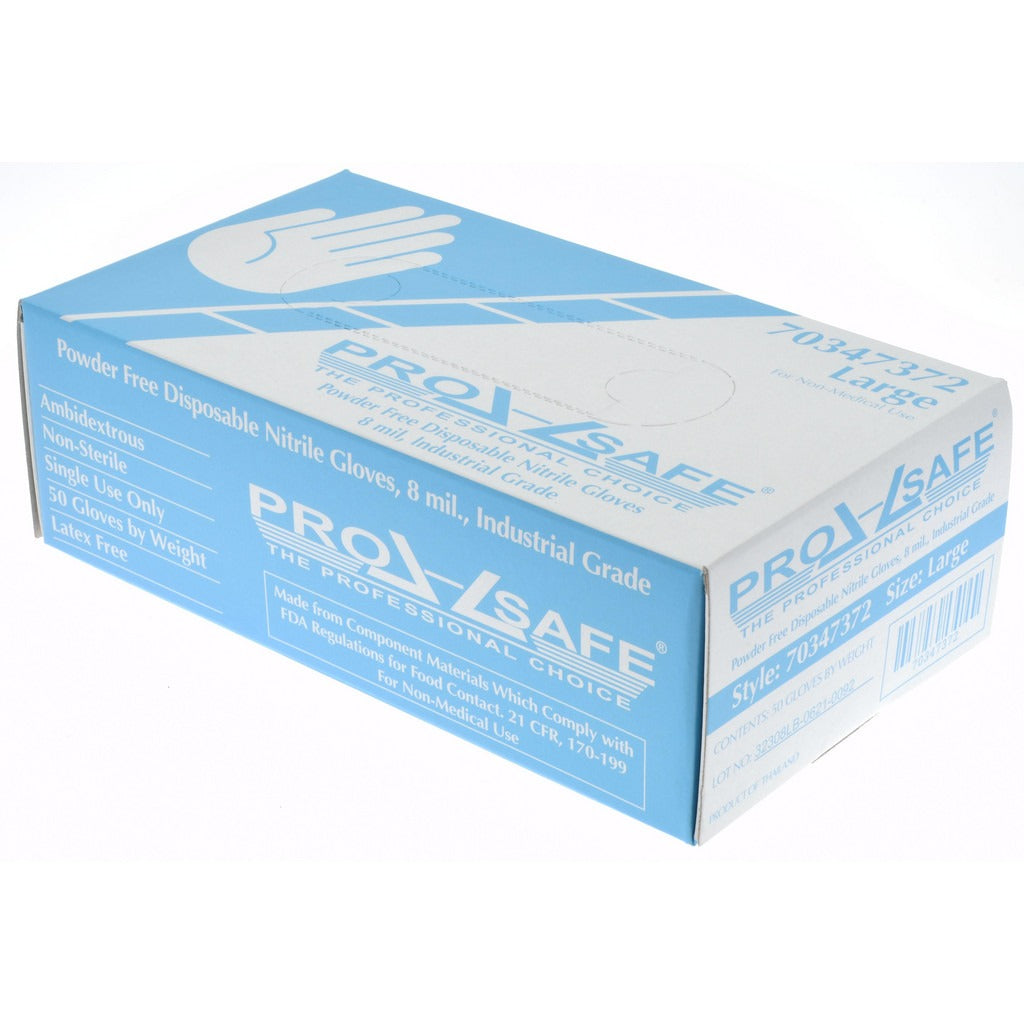 PRO-SAFE Pro-safe 32308LB240R5 Nitrile Gloves 8mil Large 50pk