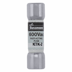 Bussmann KTK-2 Fast-Acting Fuse 600V 2 Amp Supplemental Fuse