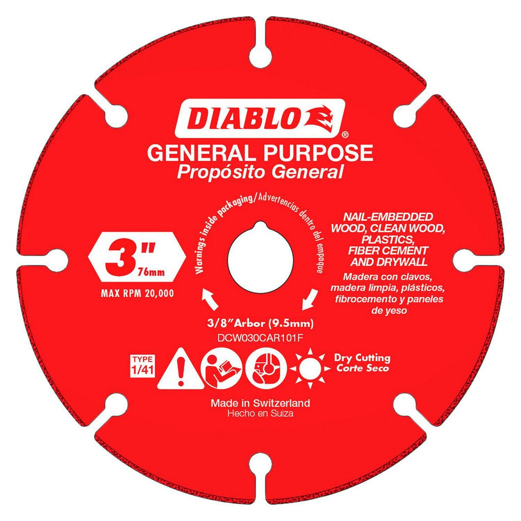 DIABLO Diablo DCW030CAR101F Cutoff Wheel 3 in Carbide Grit
