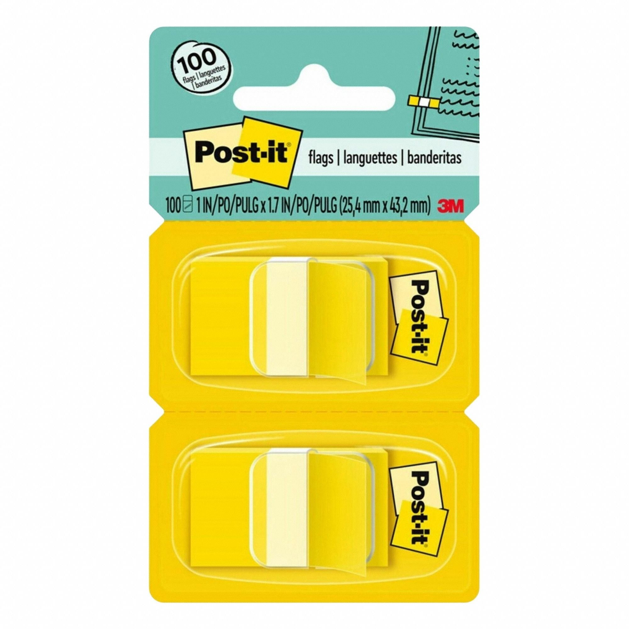 3M 3M MMM680YW2 Post-it Flags 100 Pack (50/Dispenser) Replacement MMM680YW2