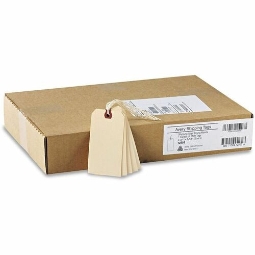AVERY Avery AVE12505 Strung Shipping Tags Manila Box of 1000