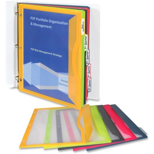 C-LINE C-line CLI06650 Five-tab Binder Pocket Set Assorted Colors