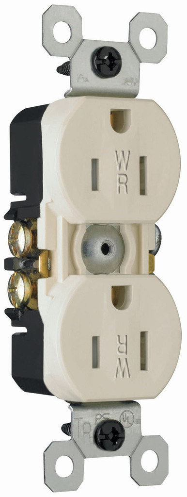 Legrand 3232-TRWRLA Weather-Resistant Duplex Receptacle 15 Amp 125 Volt Light Almond