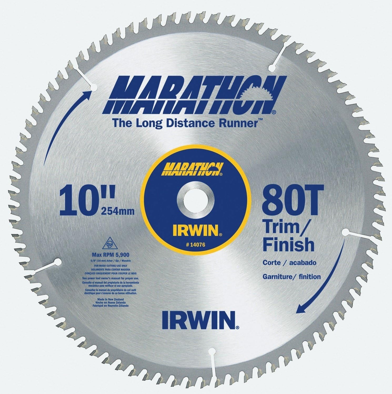 IRWIN Irwin 14076 Marathon circular saw blade 10 in x 80T (5/8 in arbor, 10 deg hook angle)
