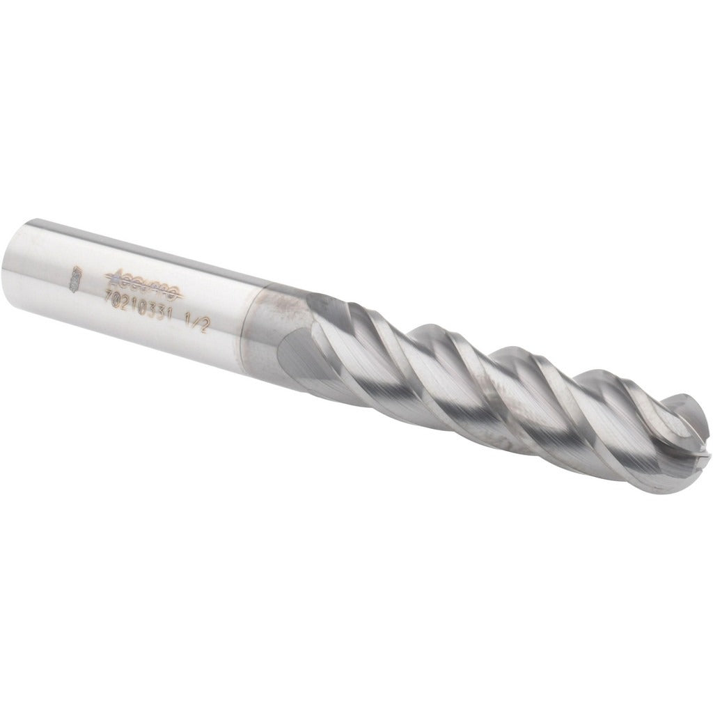 ACCUPRO Accupro 12179282 Ball End Mill 0.5 in 4 Flute Solid Carbide