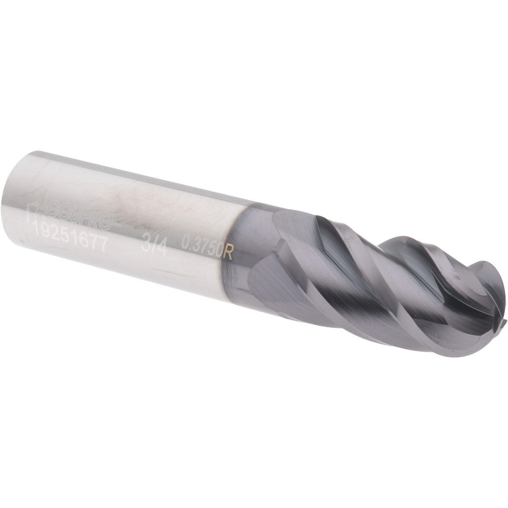ACCUPRO Accupro 14556488 Ball End Mill 0.75 in 4 Flute Solid Carbide