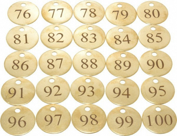 C H HANSON C.h. Hanson 40016 Blank Brass Metal Tag 1.25 in 25 Pack