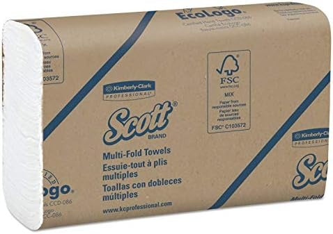 KIMBERLY-CLARK Kimberly-Clark KCC37490 Scott Multi-Fold Paper Towel (8 x 9.4 in / 250 per Pack / 16 Packs per Carton)