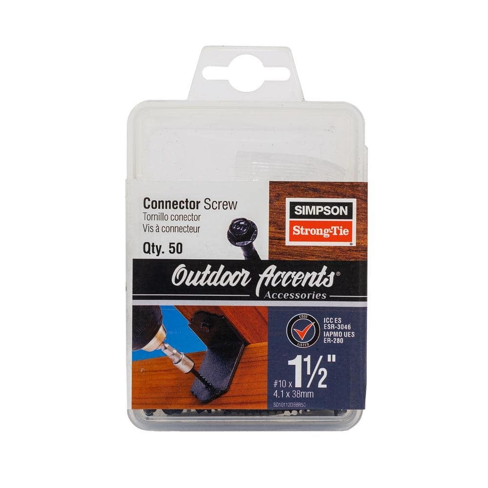 SIMPSON STRONG-TIE Simpson Strong-Tie SD10112DBBR50 Outdoor Accents Connector Screw (1-1/2 in, #10, 50-Pack) BITHEXR14-R1