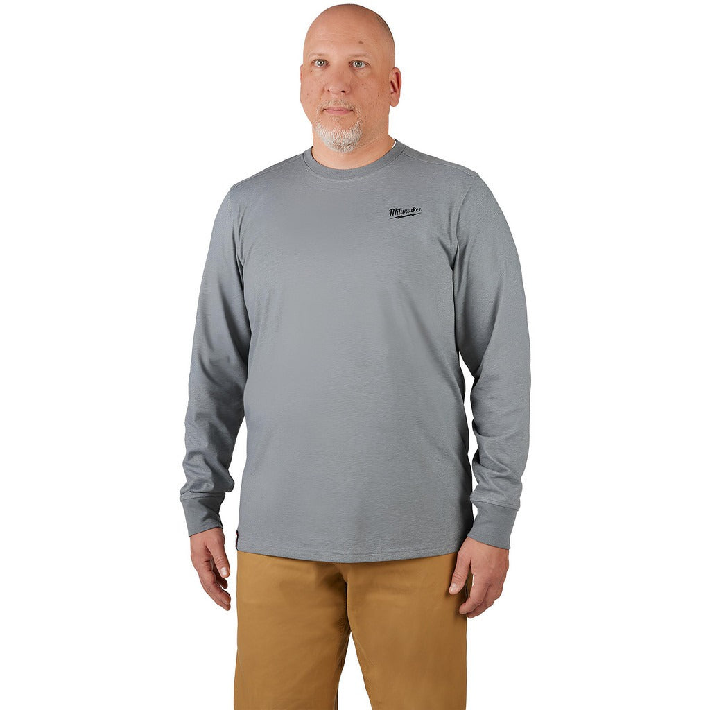 MILWAUKEE Milwaukee Tool 604G-L Long Sleeve Shirt Upf 50 Large Gray
