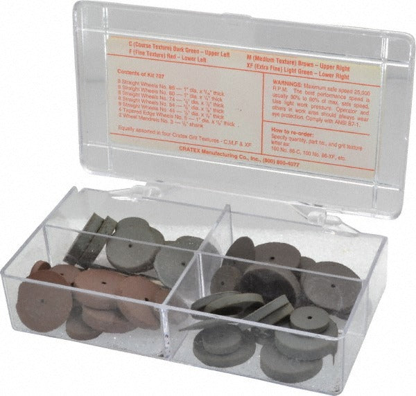 CRATEX Cratex 707 Kits Rubberized Abrasive Wheel Set 38 Pc