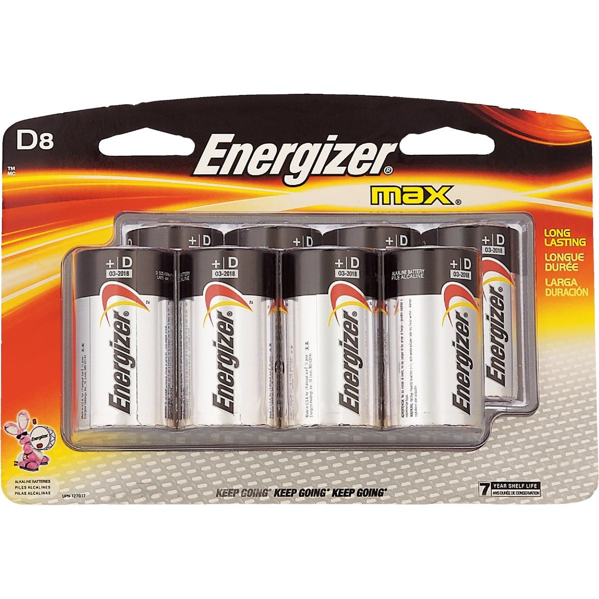 ENERGIZER Energizer E95BP-8H D Alkaline Battery 8 Pack
