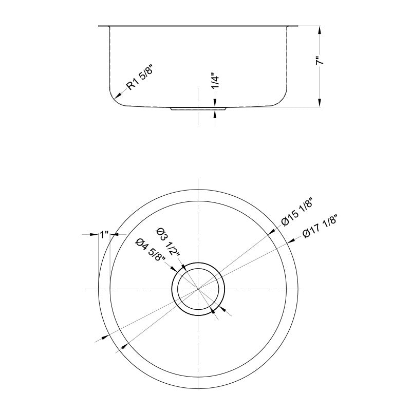 DAKOTA Dakota Plumbing Products DSR-167R Bar Sink Undermount