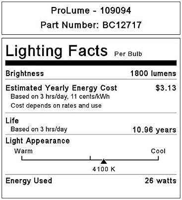 HALCO LIGHTING Halco Lighting 109094 CFL Double Tube 4-Pin T4 26W (Pack 1) PL26D/E/41/ECO