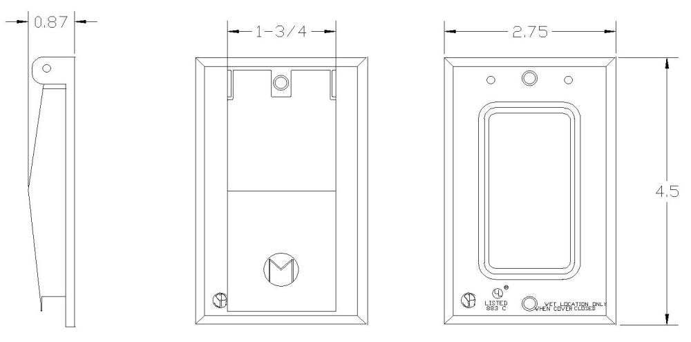 MULBERRY METAL PRODUCTS Mulberry Metal Products 30554 Weatherproof Cover 1-Gang Vertical